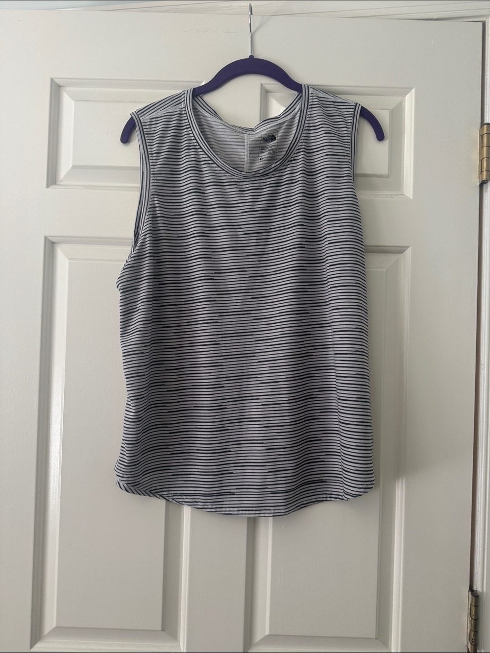 The North Face Navy & White Striped Sleeveless Tank